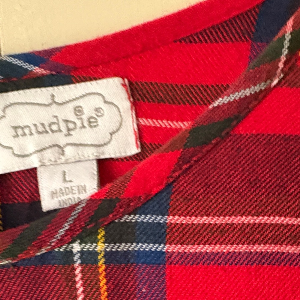 Mud Pie Red Plaid Tiered Long-Sleeve Top - Picture 3 of 4